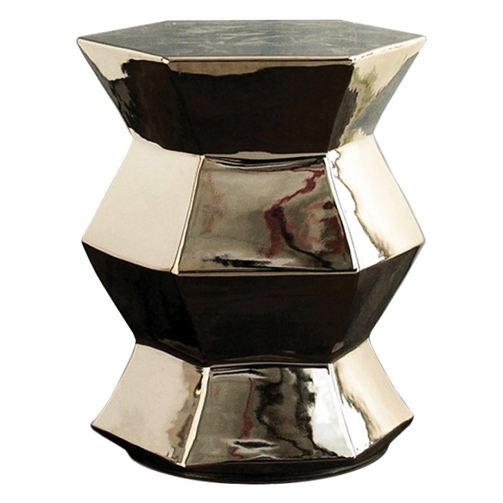 Керамический табурет Silvered Stool - Hexagon Серебряный Керамический табурет Silvered Stool - Hexagon Серебряный в Костроме | Loft Concept