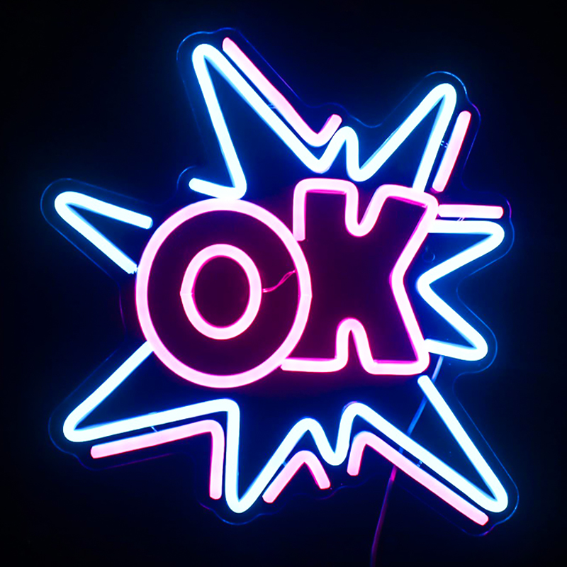 Неоновая настенная лампа Ok Neon Wall Lamp Прозрачный Синий Розовый Неоновая настенная лампа Ok Neon Wall Lamp Прозрачный Синий Розовый в Костроме | Loft Concept