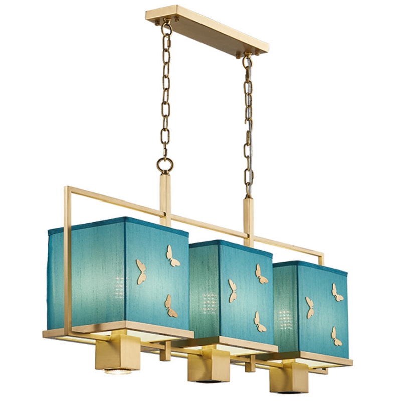 Люстра с бабочками Butterflies Blue Background Chandelier Латунь Бирюзовый Люстра с бабочками Butterflies Blue Background Chandelier Латунь Бирюзовый в Костроме | Loft Concept