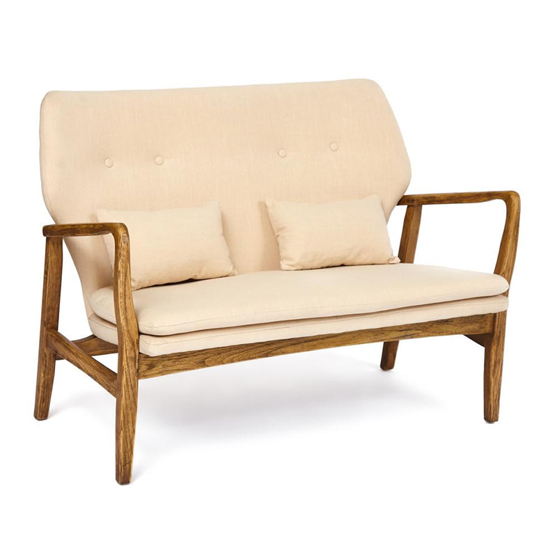 Диван с каркасом из массива дерева Makeshift sofa beige Бежевый Диван с каркасом из массива дерева Makeshift sofa beige Бежевый в Костроме | Loft Concept