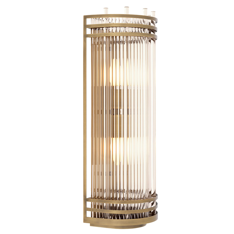 Бра Eichholtz Wall Lamp Gulf L Brass Латунь Античная полированная Прозрачный Бра Eichholtz Wall Lamp Gulf L Brass Латунь Античная полированная Прозрачный в Костроме | Loft Concept