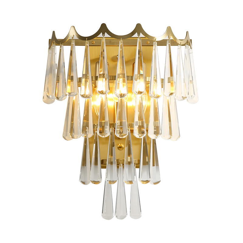 Бра Falling Drops Wall Lamp Латунь Прозрачный Бра Falling Drops Wall Lamp Латунь Прозрачный в Костроме | Loft Concept