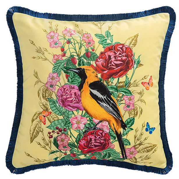 Декоративная подушка Bird in Flowers Мульти Декоративная подушка Bird in Flowers Мульти в Костроме | Loft Concept