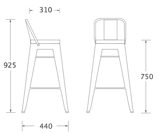 Барный стул Tolix Bar Stool 75 Backed Барный стул Tolix Bar Stool 75 Backed в Костроме