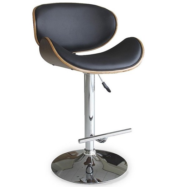 Барный стул Lounge Bar Stool черный Черный Хром Барный стул Lounge Bar Stool черный Черный Хром в Костроме | Loft Concept