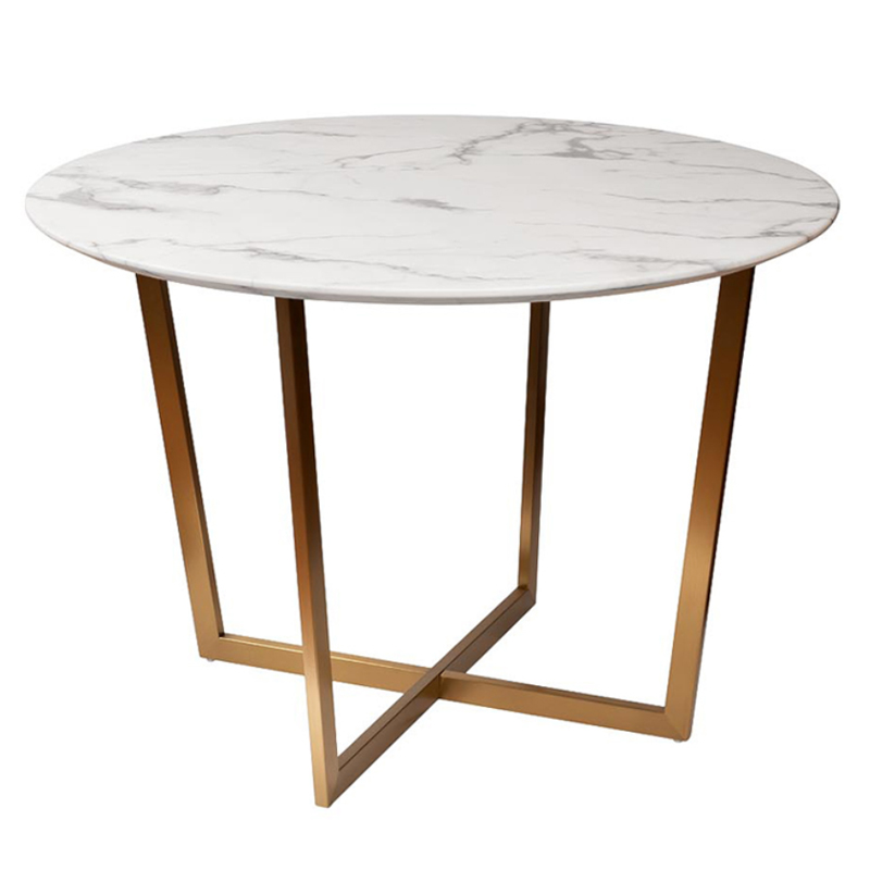 Обеденный стол Dining table Jacques round white Белый Золотой Обеденный стол Dining table Jacques round white Белый Золотой в Костроме | Loft Concept
