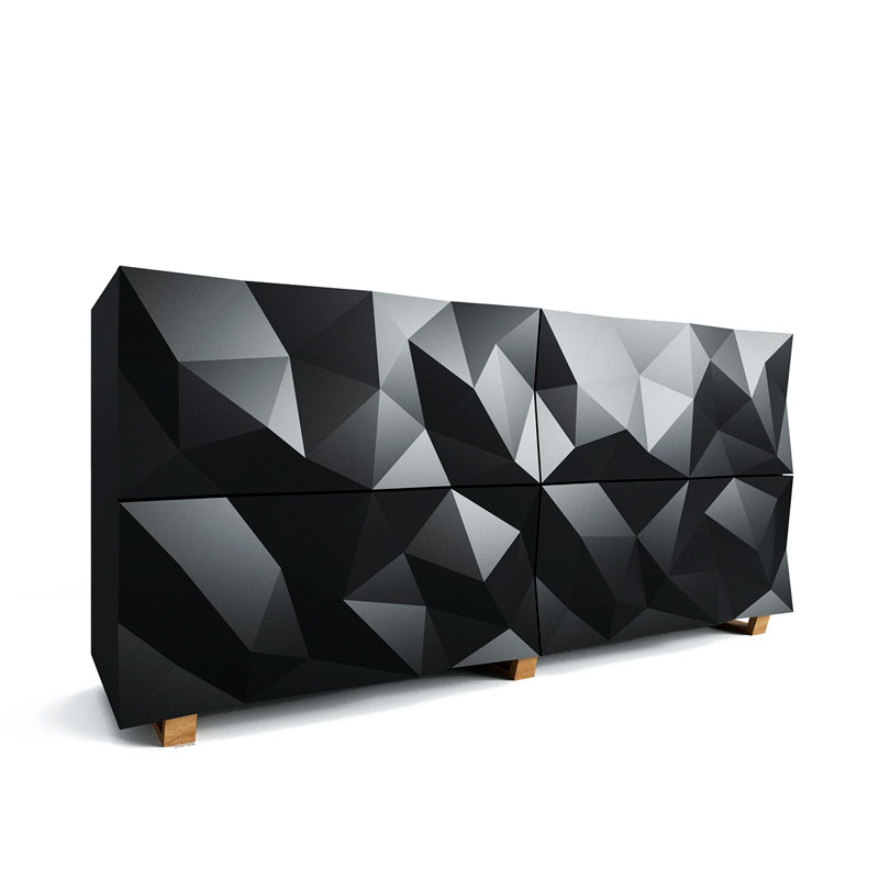 Комод с большими угловыми фигурами, две секции, 2 полки Geometric Greece Комод с большими угловыми фигурами, две секции, 2 полки Geometric Greece в Костроме | Loft Concept