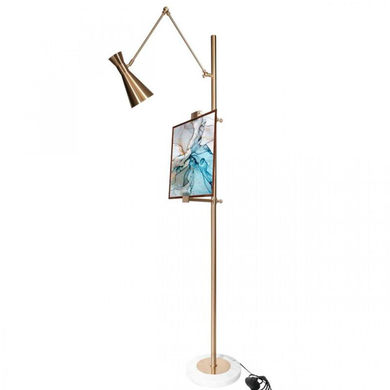 Торшер Researcher Floor Lamp Small Picture Золотой Белый Торшер Researcher Floor Lamp Small Picture Золотой Белый в Костроме | Loft Concept