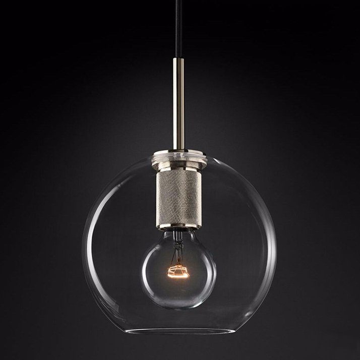 Подвесной светильник RH Utilitaire Globe Pendant Silver Никель Прозрачное Стекло Подвесной светильник RH Utilitaire Globe Pendant Silver Никель Прозрачное Стекло в Костроме | Loft Concept