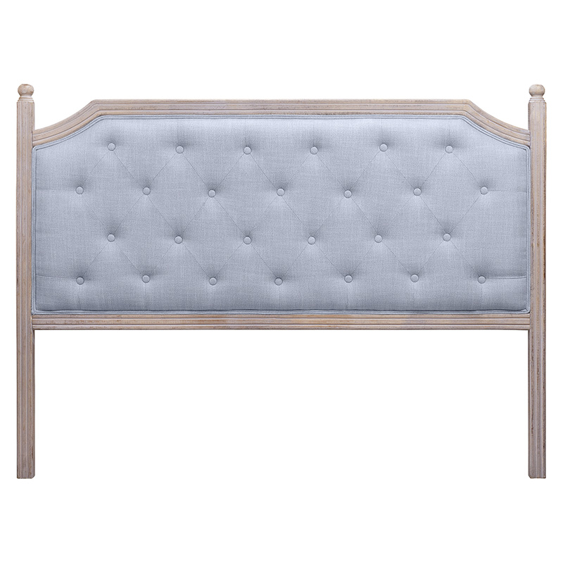 Изголовье кровати серое с мягкой обивкой из рогожки Emma Headboard Серый Коричневый Изголовье кровати серое с мягкой обивкой из рогожки Emma Headboard Серый Коричневый в Костроме | Loft Concept