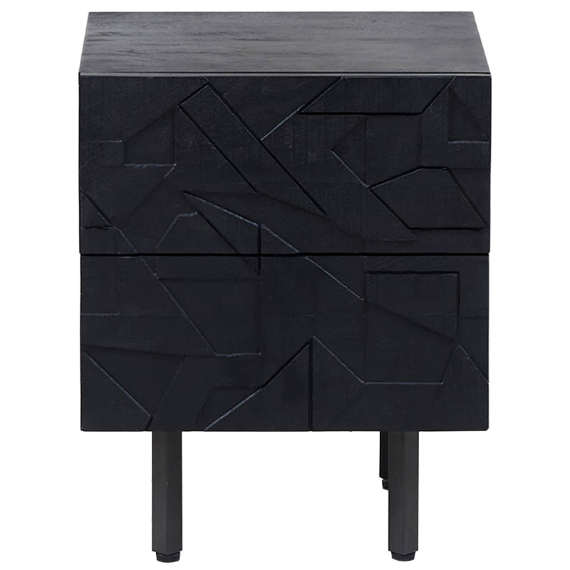 Тумба Polygonal Ornament Nightstand Черный Тумба Polygonal Ornament Nightstand Черный в Костроме | Loft Concept