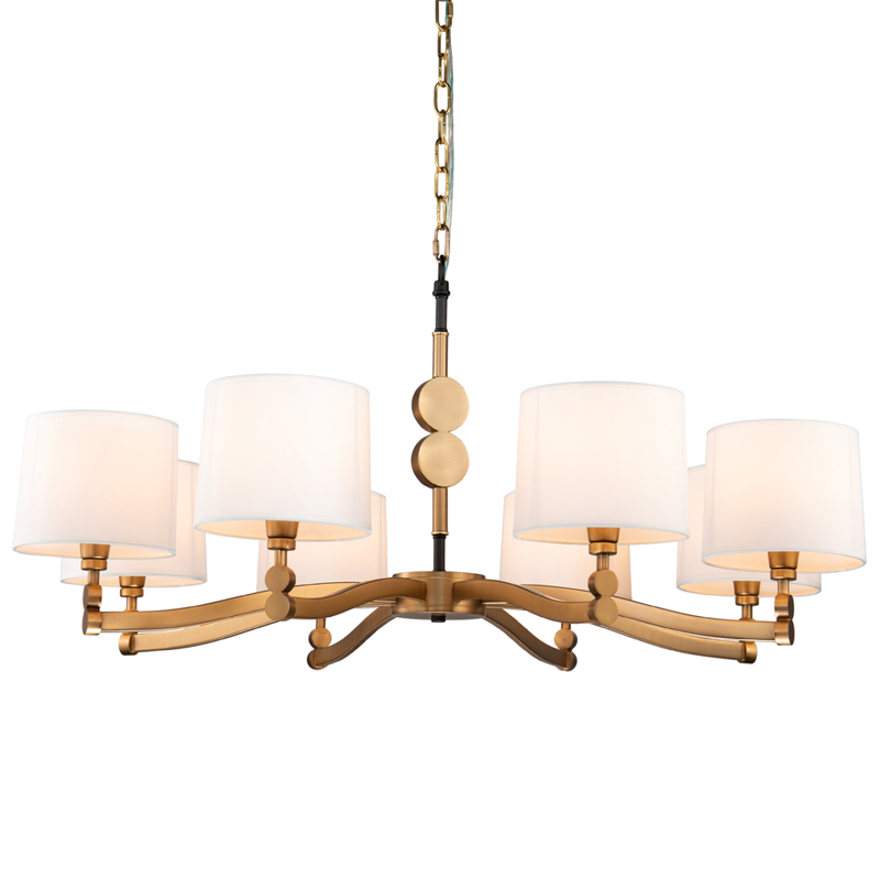 Люстра Mogir Chandelier Латунь Белый Люстра Mogir Chandelier Латунь Белый в Костроме | Loft Concept