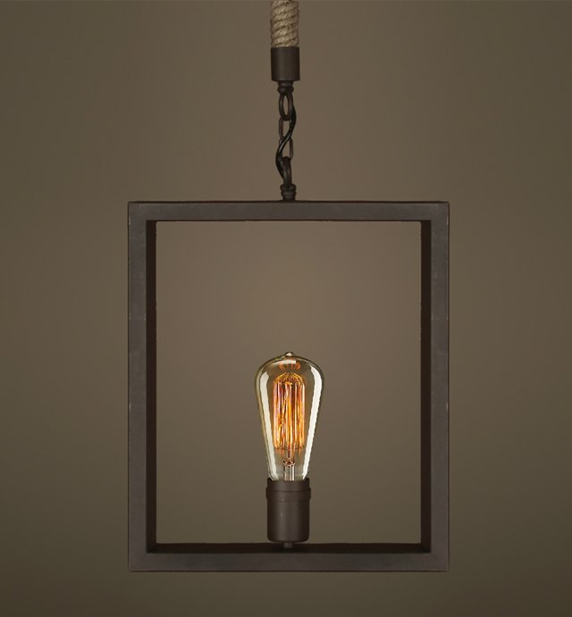 Подвесной светильник Quadrate Loft Rope Light Коричневый Подвесной светильник Quadrate Loft Rope Light Коричневый в Костроме | Loft Concept