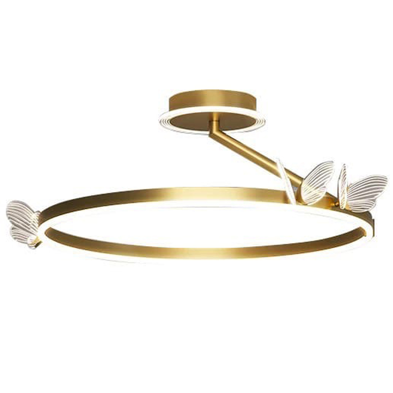 Потолочная люстра с бабочками Butterfly Ceiling Lamp F Прозрачный Латунь Потолочная люстра с бабочками Butterfly Ceiling Lamp F Прозрачный Латунь в Костроме | Loft Concept