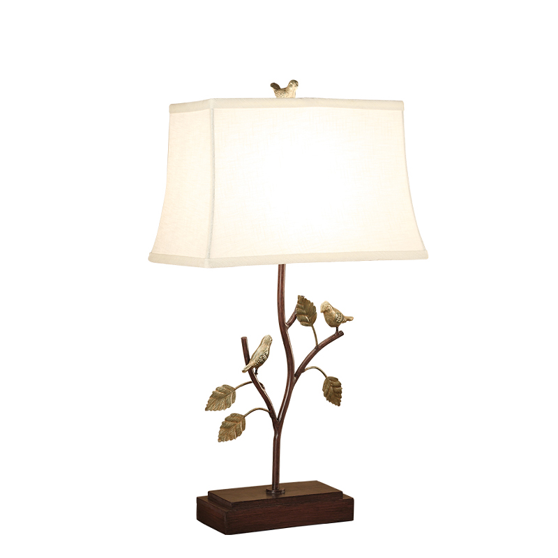 Настольная лампа Bird Talk Table lamp Белый Коричневый Латунь Настольная лампа Bird Talk Table lamp Белый Коричневый Латунь в Костроме | Loft Concept