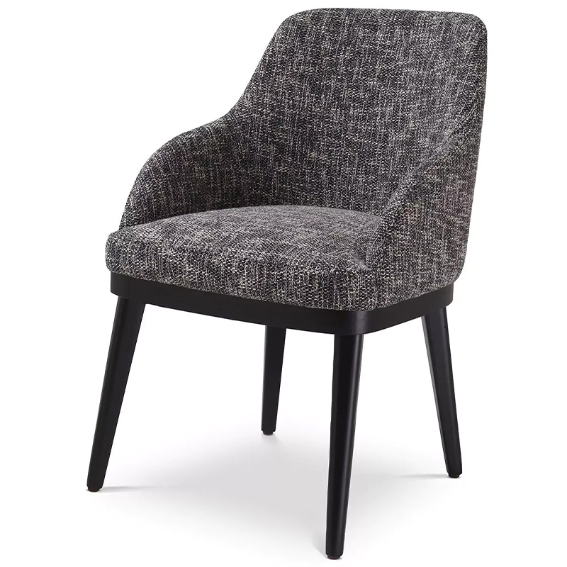 Стул Eichholtz Dining Chair Costa Cambon Black Серый Черный Стул Eichholtz Dining Chair Costa Cambon Black Серый Черный в Костроме | Loft Concept