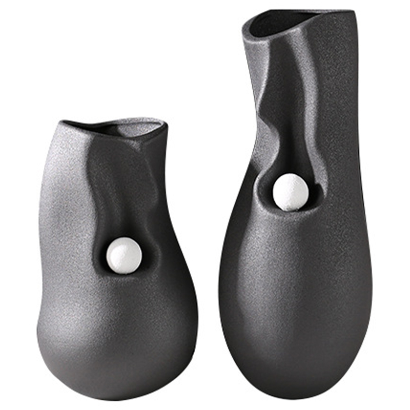 Ваза Molecule Collection Rhea Black Vase Черный Белый Ваза Molecule Collection Rhea Black Vase Черный Белый в Костроме | Loft Concept