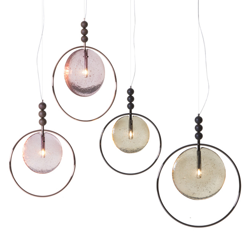 Подвесной светильник c цветным стеклом Tonin Casa Lampada Dreamy Розовый пастельный Серый (Gray) Подвесной светильник c цветным стеклом Tonin Casa Lampada Dreamy Розовый пастельный Серый (Gray) в Костроме | Loft Concept