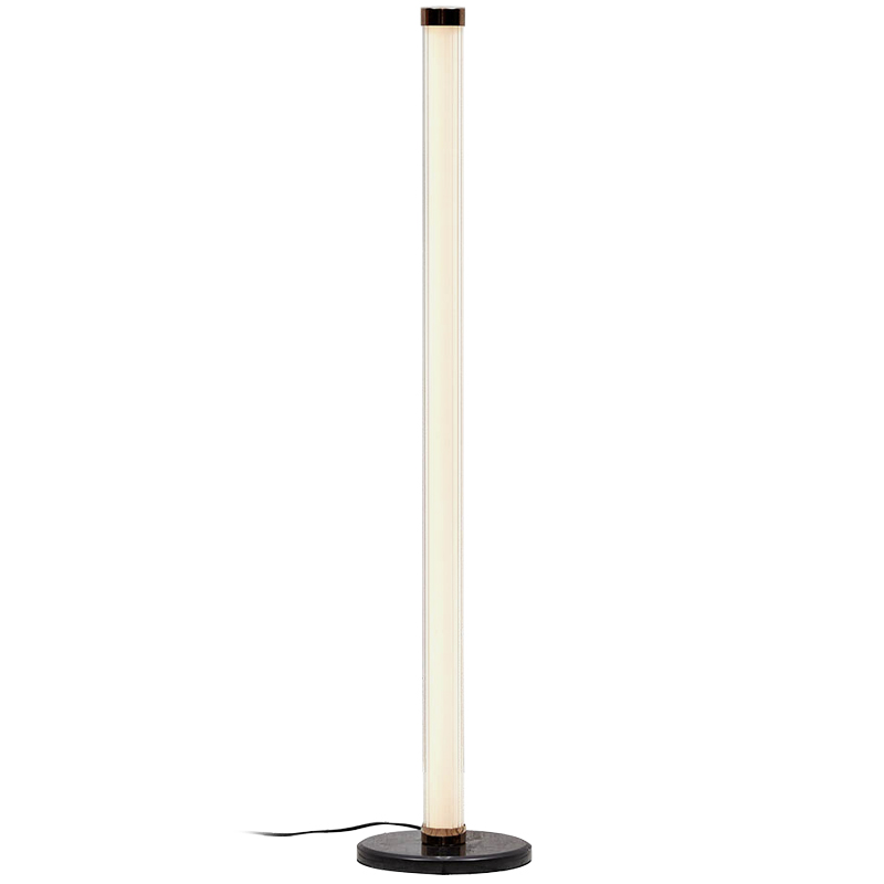 Дизайнерский торшер CANVAS GLASS TUBE FLOOR LAMP Медь Кремовый Черный Прозрачное Стекло в Костроме | Loft Concept 