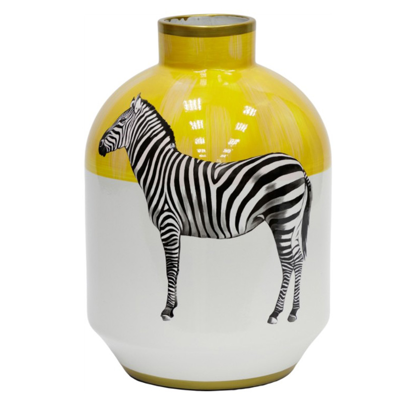 Ваза Zebra Vase white and yellow Белый Желтый Черный Золотой Ваза Zebra Vase white and yellow Белый Желтый Черный Золотой в Костроме | Loft Concept