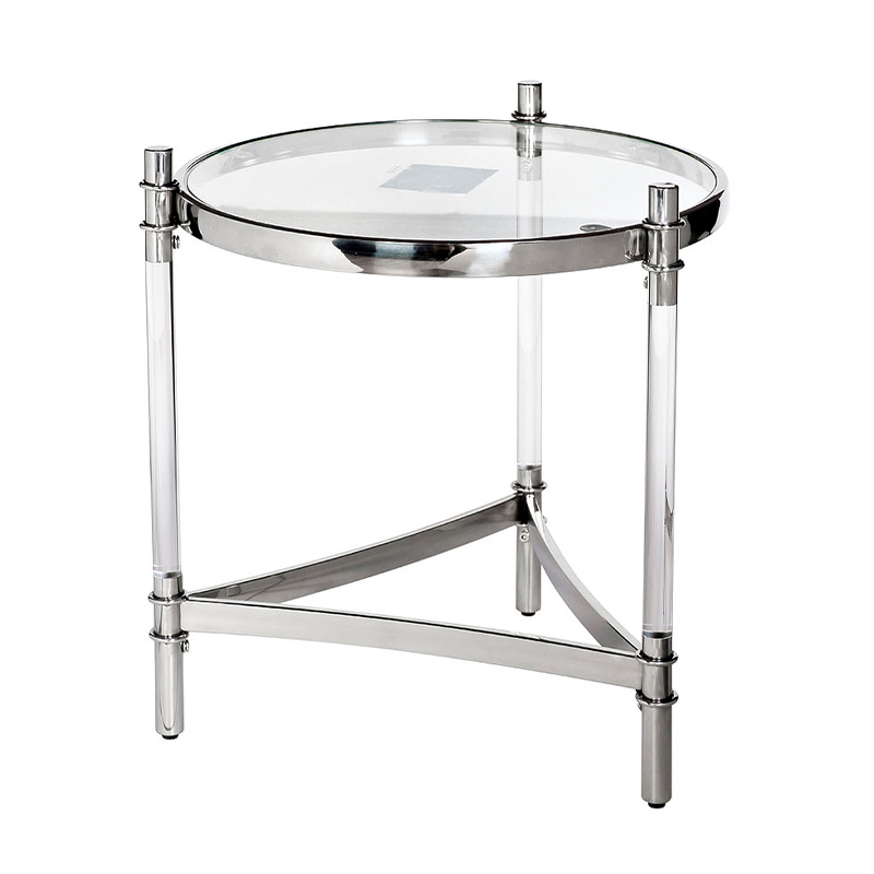Приставной стол Octavio Side Table Прозрачный Хром Приставной стол Octavio Side Table Прозрачный Хром в Костроме | Loft Concept