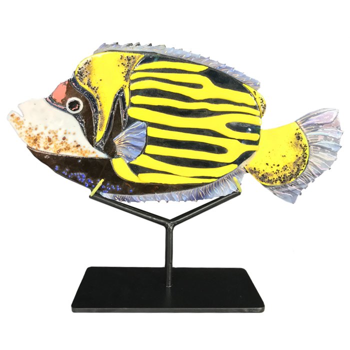 Статуэтка на подставке Yellow Fish Желтый Черный Статуэтка на подставке Yellow Fish Желтый Черный в Костроме | Loft Concept