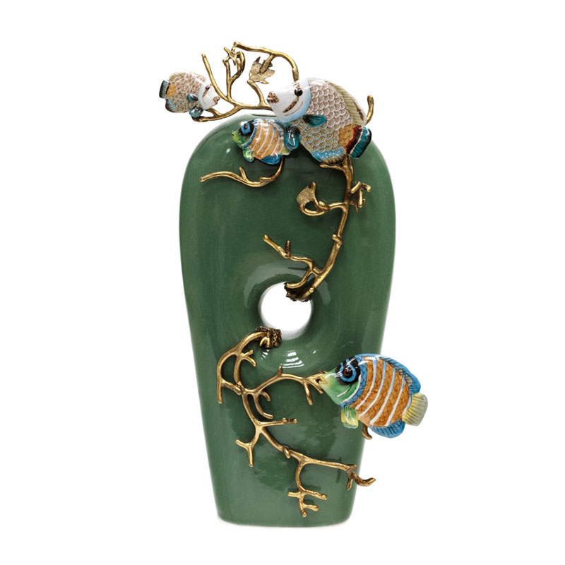 Ваза Colored Fish Vase green Бронза Зеленый Ваза Colored Fish Vase green Бронза Зеленый в Костроме | Loft Concept