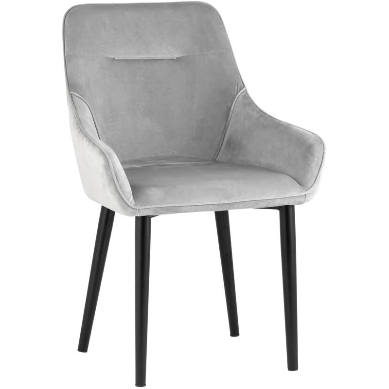 Стул Joan Chair Светло-Серый Велюр Серый Черный Стул Joan Chair Светло-Серый Велюр Серый Черный в Костроме | Loft Concept