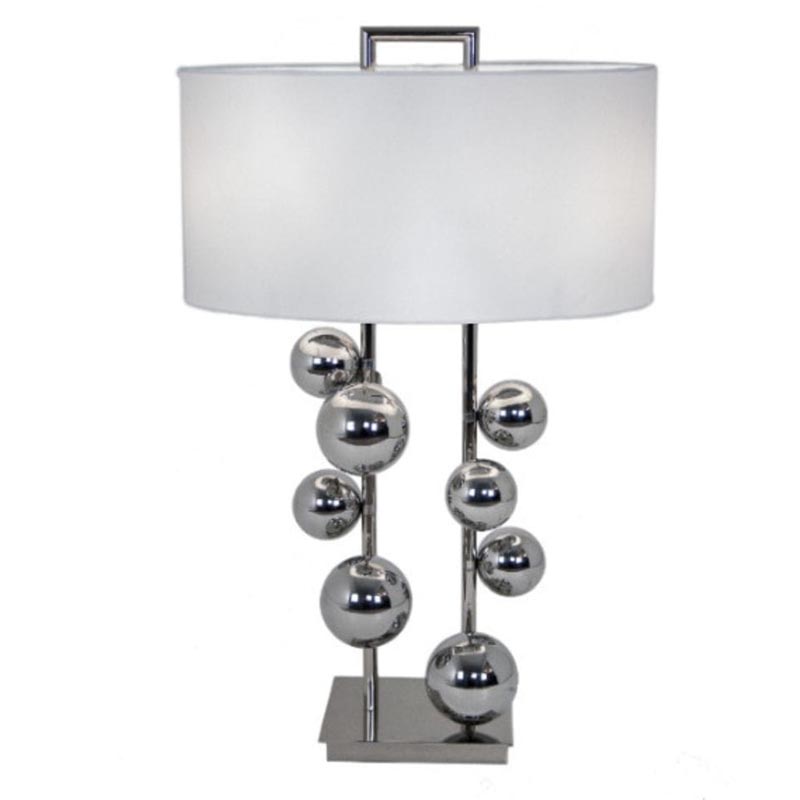 Настольная лампа Chrome Bubbles white lampshade Темный хром Настольная лампа Chrome Bubbles white lampshade Темный хром в Костроме | Loft Concept
