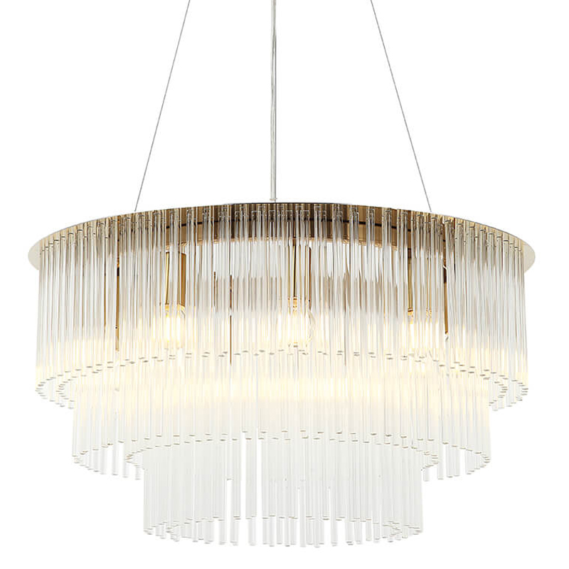 Люстра Harrison Chandelier gold 9 lamp Глянцевое золото Прозрачный Люстра Harrison Chandelier gold 9 lamp Глянцевое золото Прозрачный в Костроме | Loft Concept