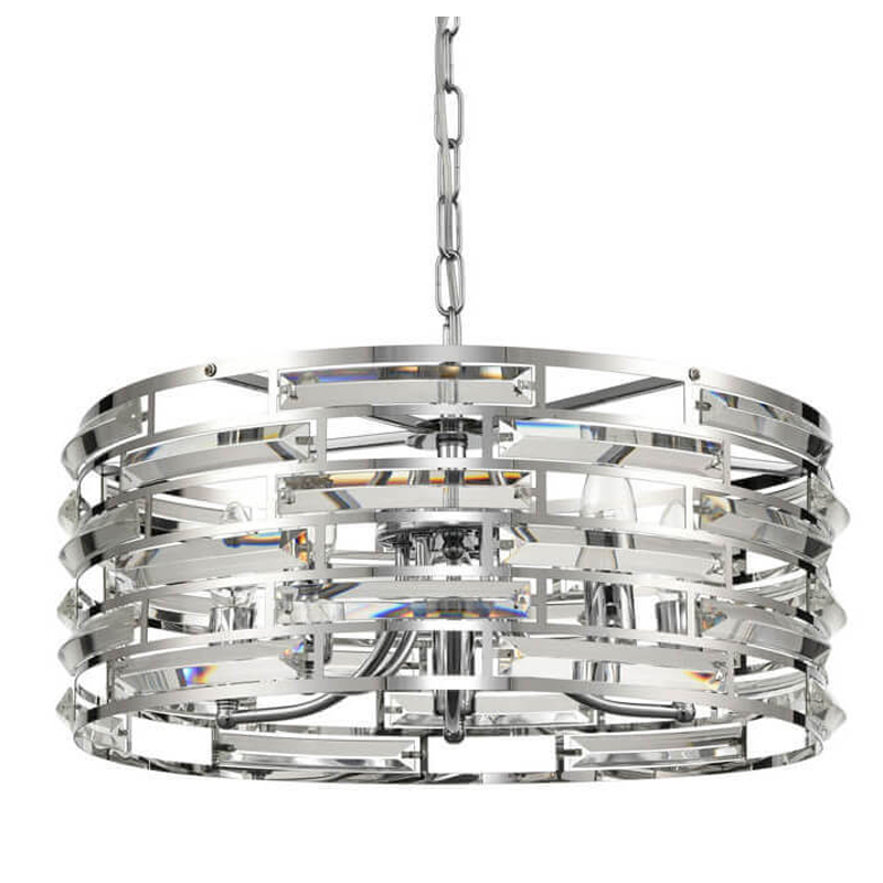 Люстра Chandelier Glass Inserts Хром Люстра Chandelier Glass Inserts Хром в Костроме | Loft Concept