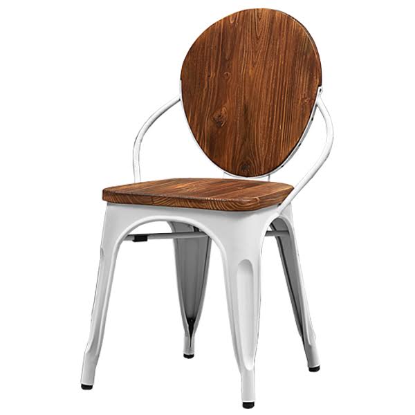 Стул Tolix chair Wooden White Дуб темный Белый в Костроме | Loft Concept 