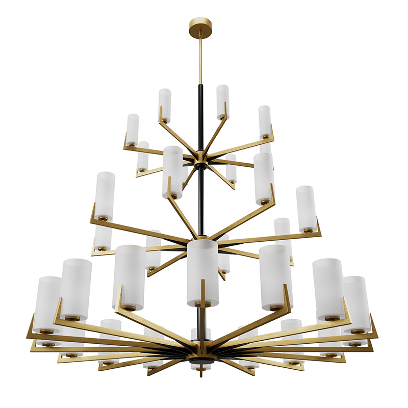 Большая люстра из латуни Brass Candle Латунь Белый Черный Большая люстра из латуни Brass Candle Латунь Белый Черный в Костроме | Loft Concept