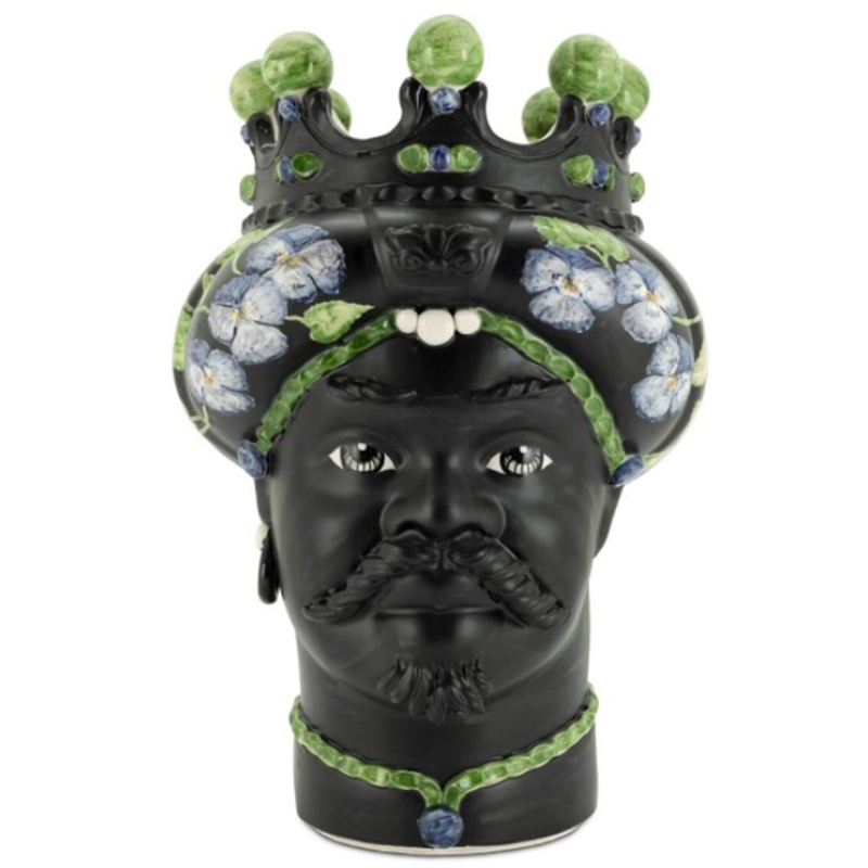 Ваза VASE MORO MAN CROWN VIOLET Черный Зеленый Фиолетовый Ваза VASE MORO MAN CROWN VIOLET Черный Зеленый Фиолетовый в Костроме | Loft Concept