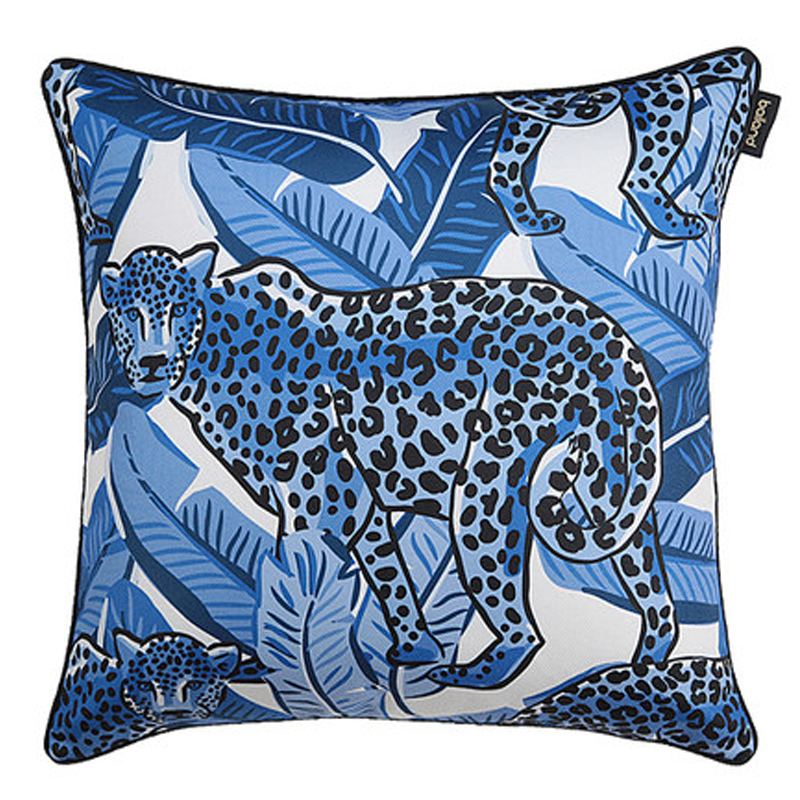 Подушка Pillow Indigo leopard Синий Белый Подушка Pillow Indigo leopard Синий Белый в Костроме | Loft Concept