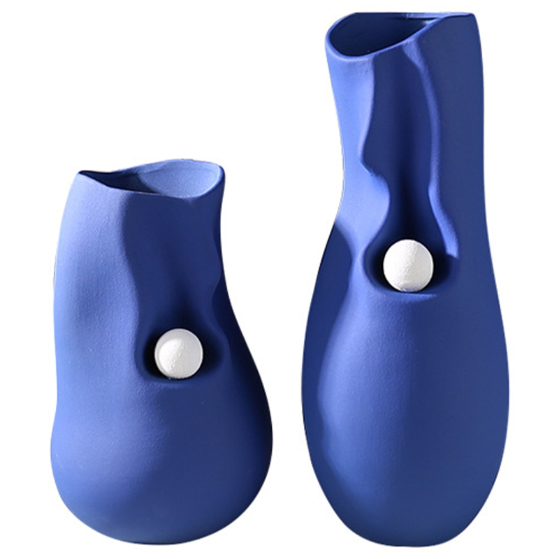 Ваза Molecule Collection Rhea Blue Vase Синий Белый Ваза Molecule Collection Rhea Blue Vase Синий Белый в Костроме | Loft Concept