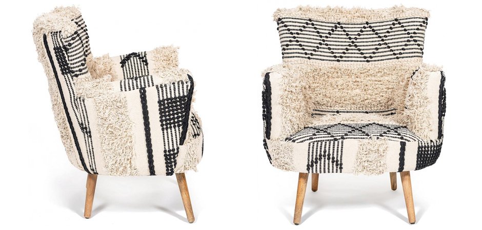 Кресло KELIM Pattern black and white Chair Кресло KELIM Pattern black and white Chair - Loft-Concept в Костроме