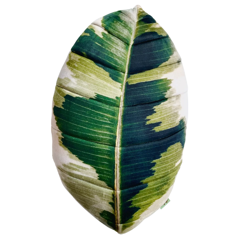 Декоративная подушка Botanical Cushion Ficus Elastica Зеленый Салатовый Белый Декоративная подушка Botanical Cushion Ficus Elastica Зеленый Салатовый Белый в Костроме | Loft Concept