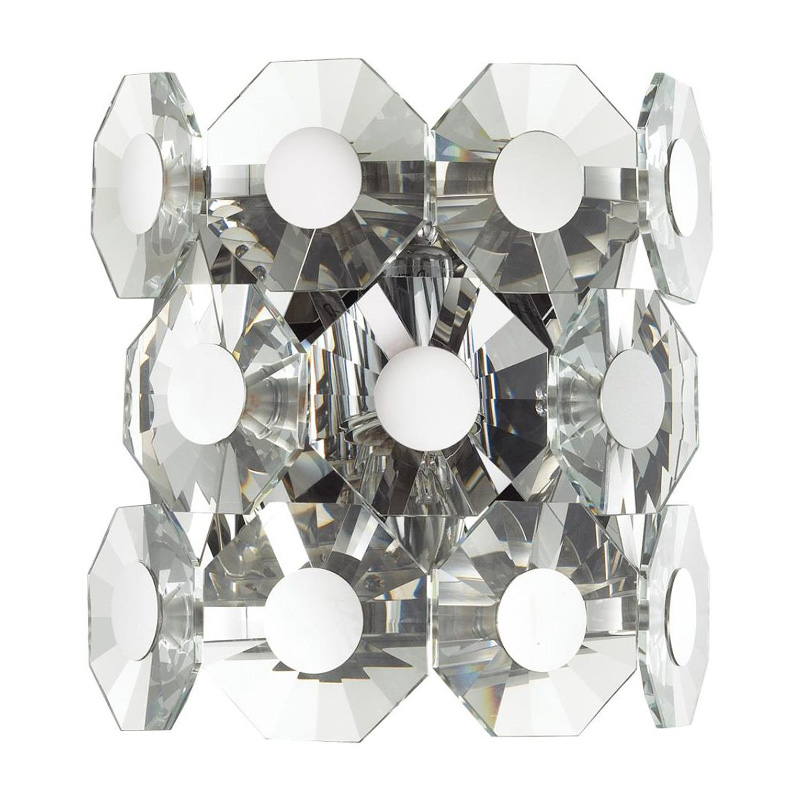 Бра Crystal Octagons Chrome Хром Прозрачное Стекло Бра Crystal Octagons Chrome Хром Прозрачное Стекло в Костроме | Loft Concept