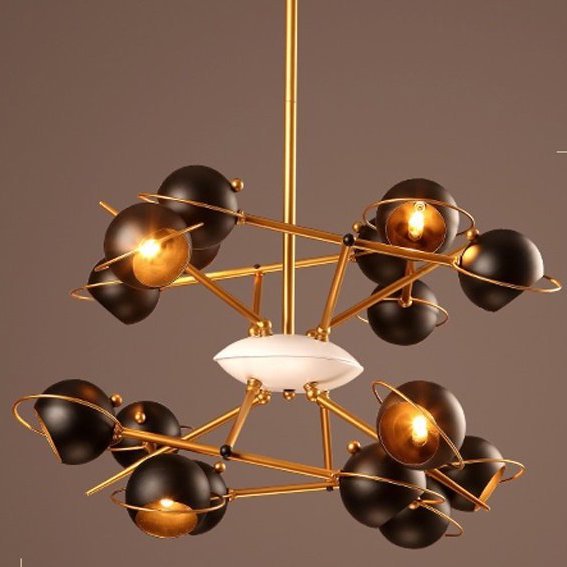 Люстра Oscar Torlasco pending lamp 60S Черный Люстра Oscar Torlasco pending lamp 60S Черный в Костроме | Loft Concept