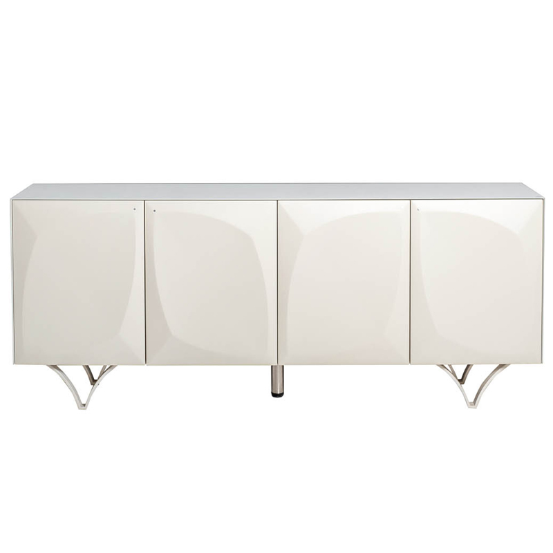 Комод с рельефным фасадом White Orchid Rectangular Белый Белый Комод с рельефным фасадом White Orchid Rectangular Белый Белый в Костроме | Loft Concept