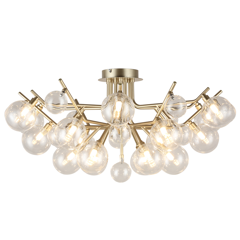 Люстра Berries Chandelier Flower clear 18 Винтажное Светлое Золото Прозрачный Люстра Berries Chandelier Flower clear 18 Винтажное Светлое Золото Прозрачный в Костроме | Loft Concept