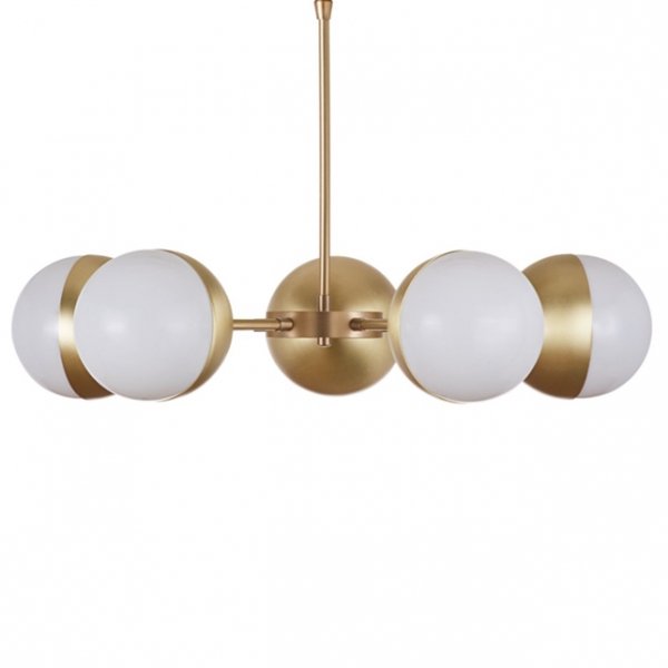 Подвесной светильник Copper Light Chandelier 5 Белый Латунь в Костроме | Loft Concept 