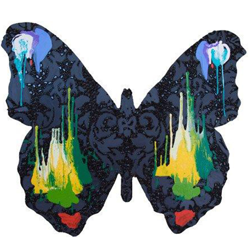 Картина “Black Damask Dramafly Cut Out” Мульти Картина “Black Damask Dramafly Cut Out” Мульти в Костроме | Loft Concept