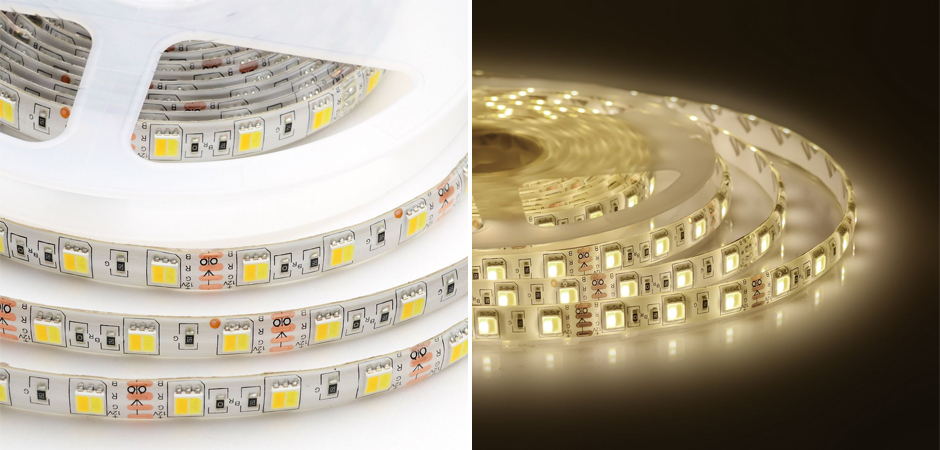 Светодиодная влагозащищенная лента 14,4W/m 60LED/m 5050SMD холодный белый/теплый белый 5M Светодиодная влагозащищенная лента 14,4W/m 60LED/m 5050SMD холодный белый/теплый белый 5M - Loft-Concept в Костроме