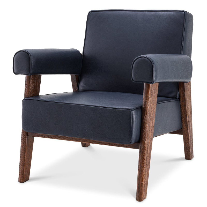 Кресло Eichholtz Chair Milo Коричневый Темно-синий Кресло Eichholtz Chair Milo Коричневый Темно-синий в Костроме | Loft Concept