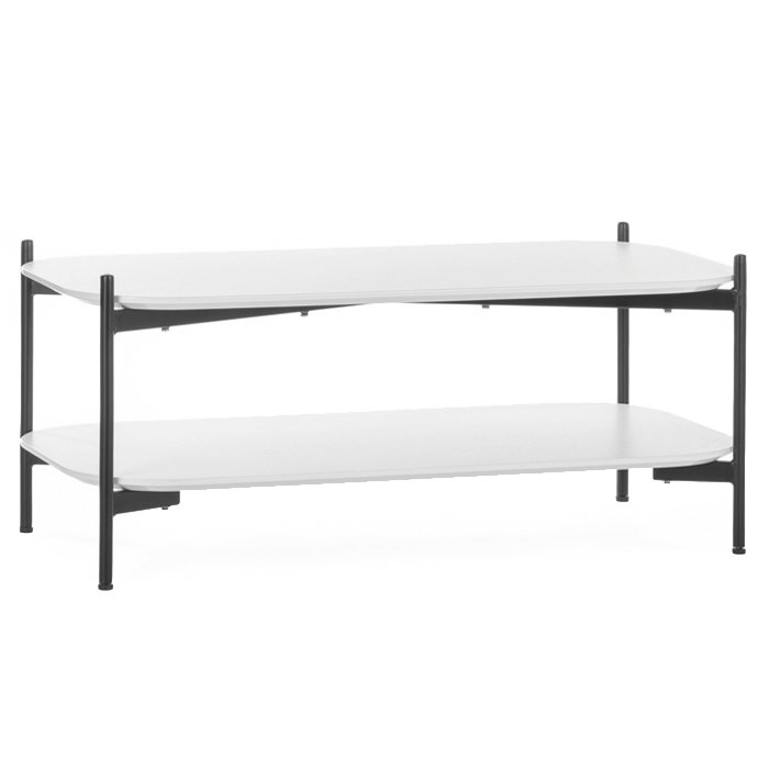 Кофейный стол two shelves WHITE Черный матовый Белый Кофейный стол two shelves WHITE Черный матовый Белый в Костроме | Loft Concept