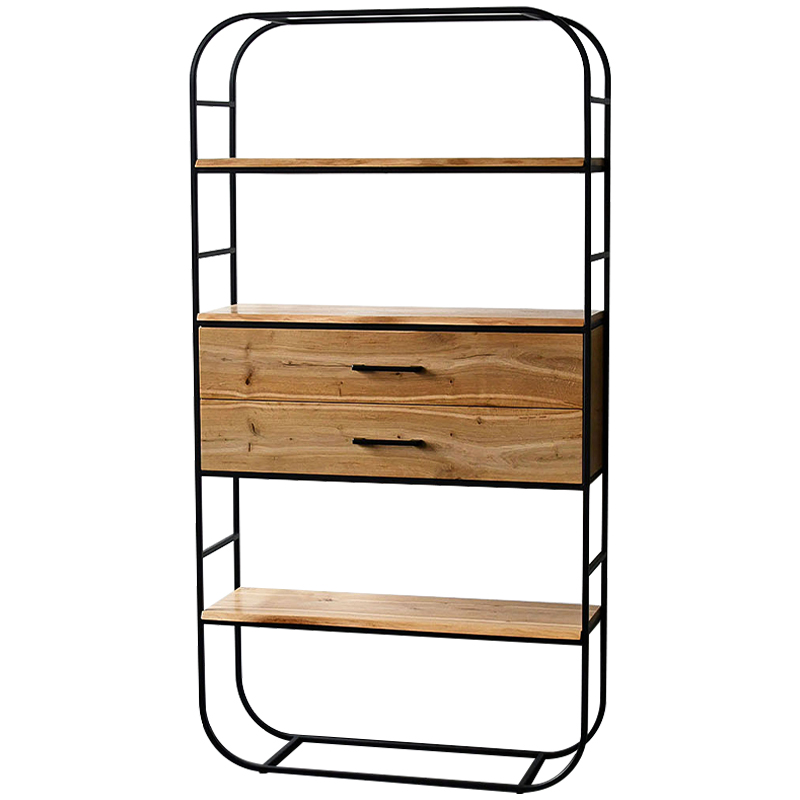 Стеллаж Glenn Industrial Metal Rust Two Drawers Rack Древесина Черный Стеллаж Glenn Industrial Metal Rust Two Drawers Rack Древесина Черный в Костроме | Loft Concept