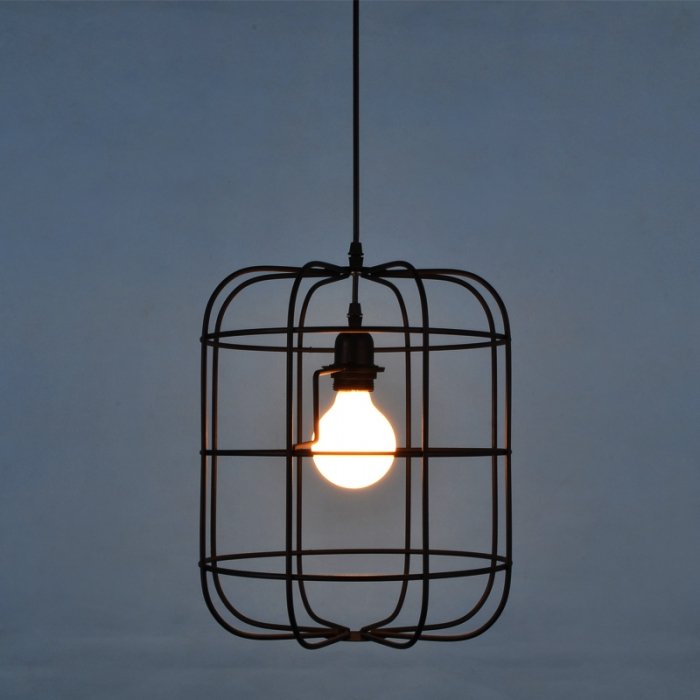 Подвесной светильник Loft Cage Barrel Черный Подвесной светильник Loft Cage Barrel Черный в Костроме | Loft Concept