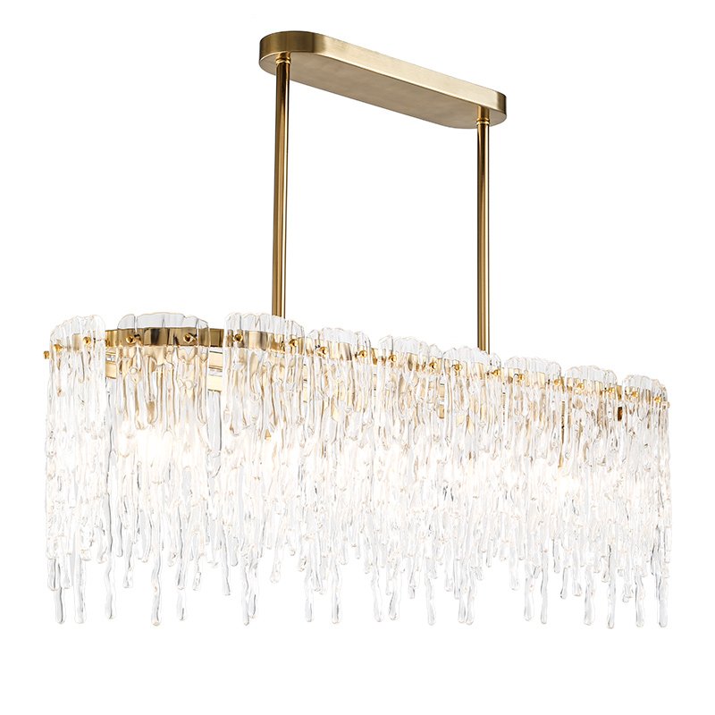 Люстра Cold Heart Chandelier Rectangle Золотой Прозрачное Стекло Люстра Cold Heart Chandelier Rectangle Золотой Прозрачное Стекло в Костроме | Loft Concept